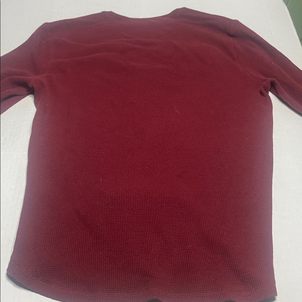 Banana Republic Burgundy Waffle Knit Long Sleeve Thermal Shirt XL - Picture 9 of 10